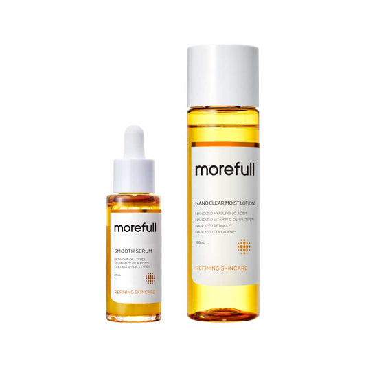 【morefull】 スムースセラム 27ml ナノクリアモイストローション 190ml 2点セット